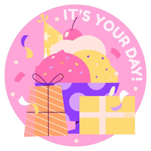 Birthday free sticker