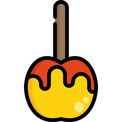 manzana caramelizada icono gratis