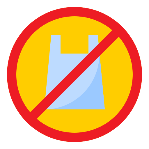 No plastic bags srip Flat icon