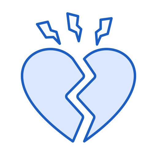 Broken Heart Generic Blue Icon