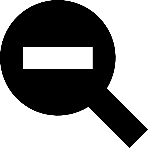 Zoom out interface symbol of a magnifier tool with minus sign - Free ...