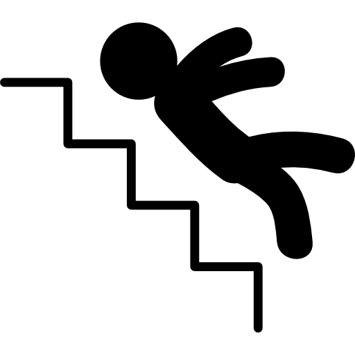 persona cayendo escaleras icono gratis