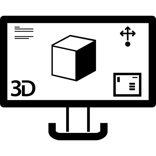 imagen de impresión 3d en una pantalla de monitor icono gratis