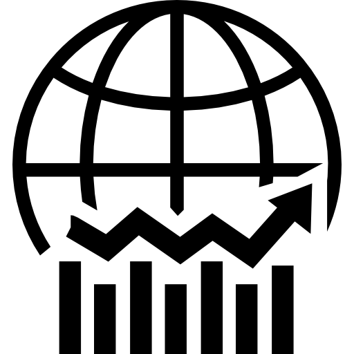 Earth and business graphic icon