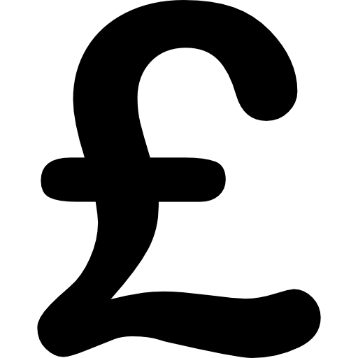 Знак фунта стерлингов денег  бесплатно иконка