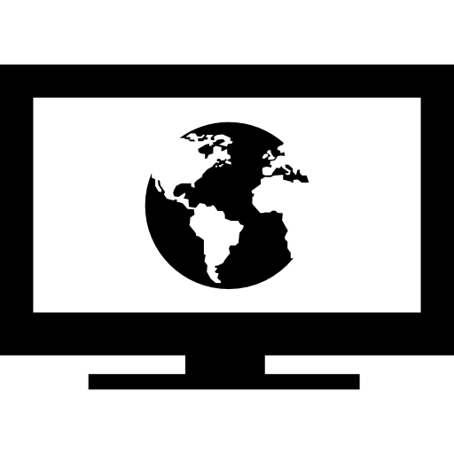 símbolo de tierra en la pantalla del monitor icono gratis