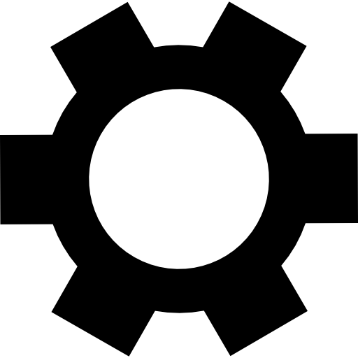 black gear icon