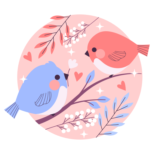 Love birds Stickers - Free animals Stickers