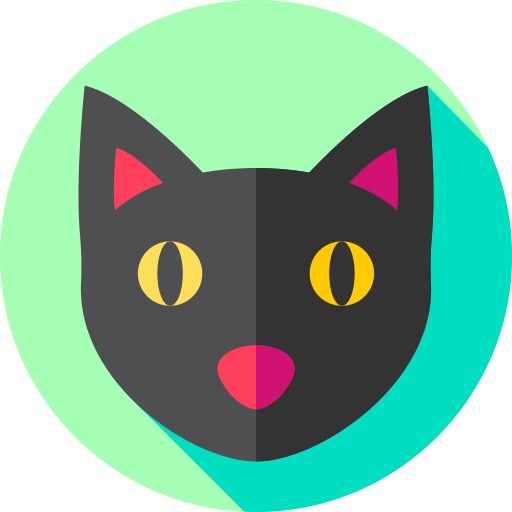 gato negro icono gratis