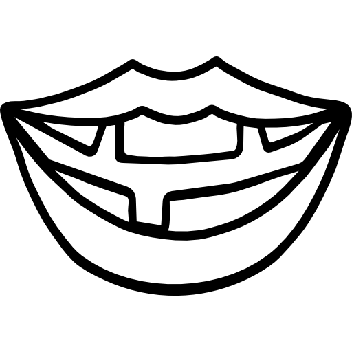 Mouth Hand Drawn Black icon