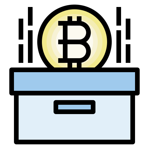 almacenamiento de bitcoin icono gratis