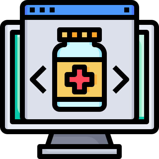 Online pharmacy free icon Online pharmacy free icon