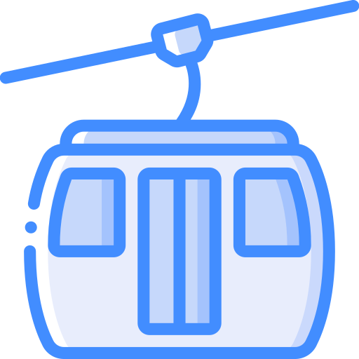 Ski lift Basic Miscellany Blue icon