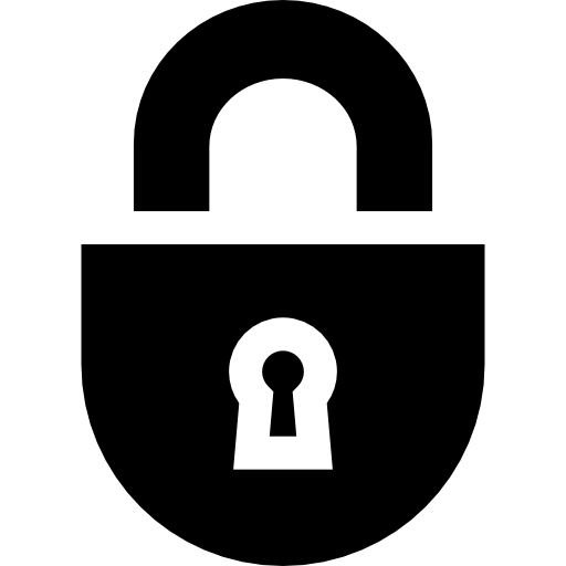 Padlock Basic Straight Filled Icon