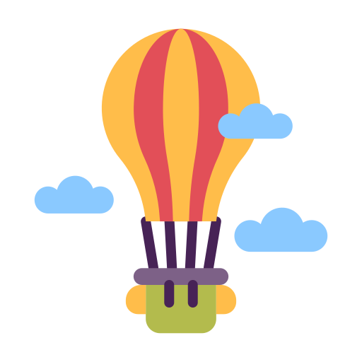 Hot Air Balloon Good Ware Flat Icon