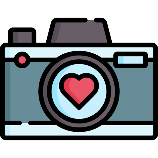 logo camera heart lens