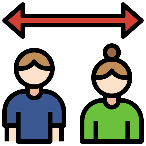 distanciamiento social icono gratis