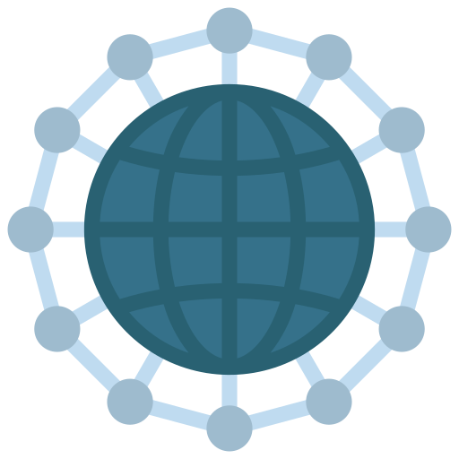 Global network Juicy Fish Flat icon