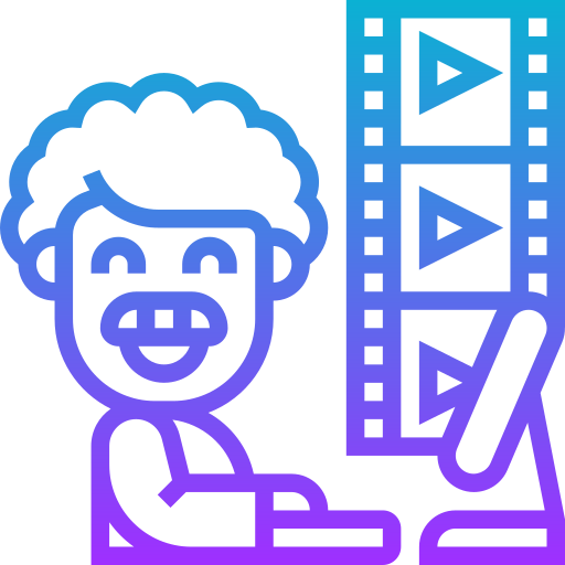 edición de película icono gratis