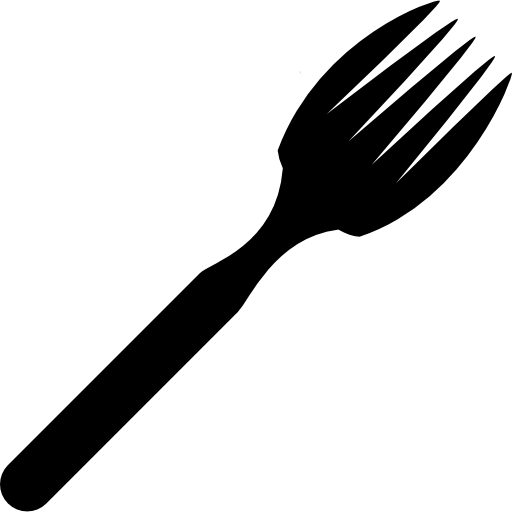 Fork eating tool silhouette in diagonal - Free Tools and utensils icons