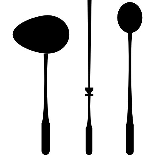 cucharas y pinchos de utensilios de cocina largos icono gratis