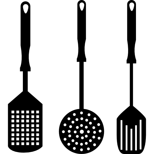 juego de accesorios de cocina de tres piezas icono gratis