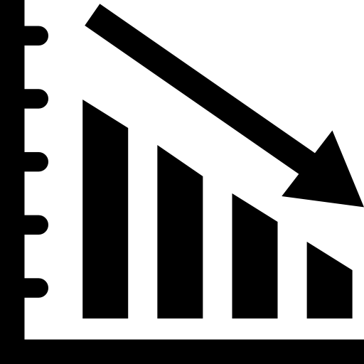 gráfico de barras descendentes icono gratis