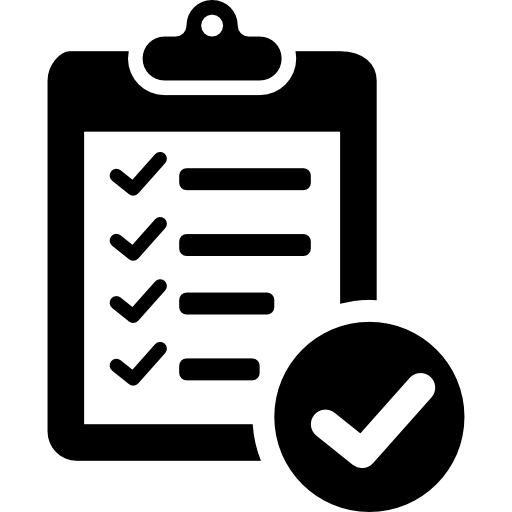Verification of delivery list clipboard symbol free icon