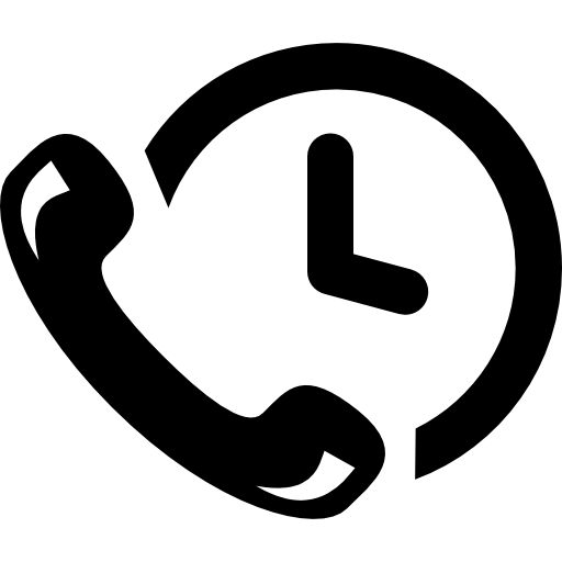 auricular de teléfono y un reloj icono gratis