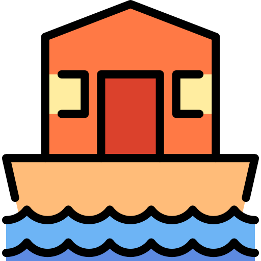 casa flotante icono gratis