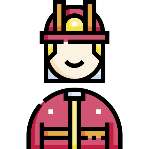 Fireman Detailed Straight Lineal Color Icon 