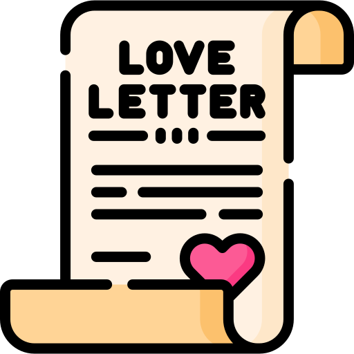 carta de amor icono gratis