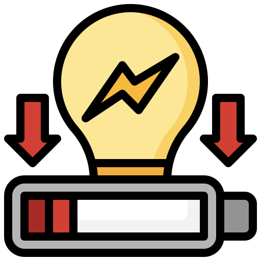 energía baja icono gratis