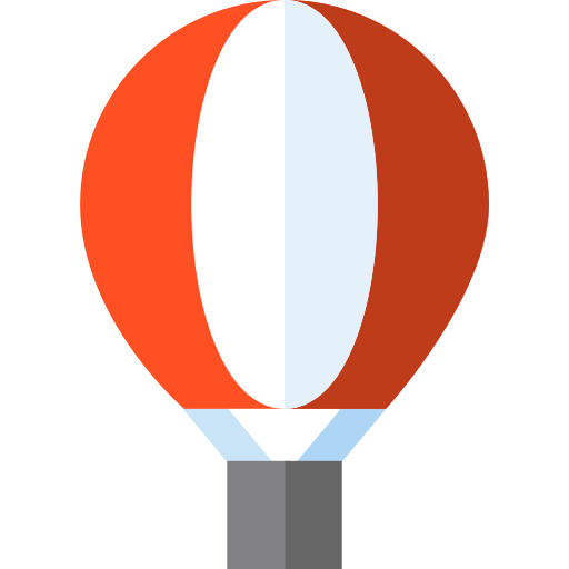 Hot air balloon Basic Straight Flat icon