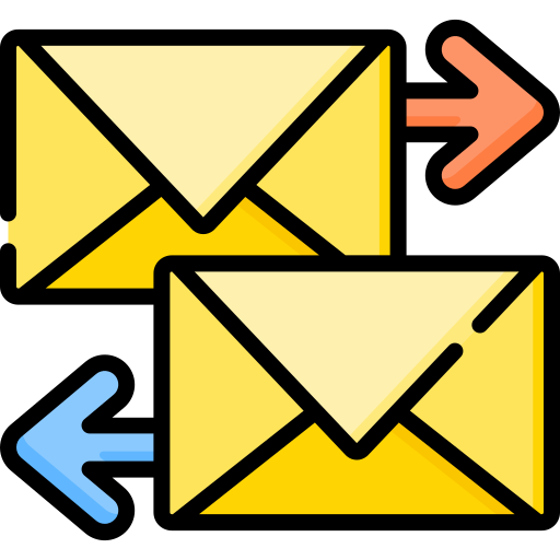 intercambiar correos icono gratis