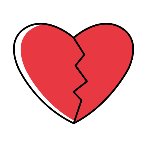 Broken heart Generic Thin Outline Color icon