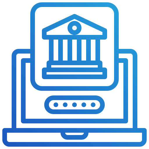 banca en línea icono gratis