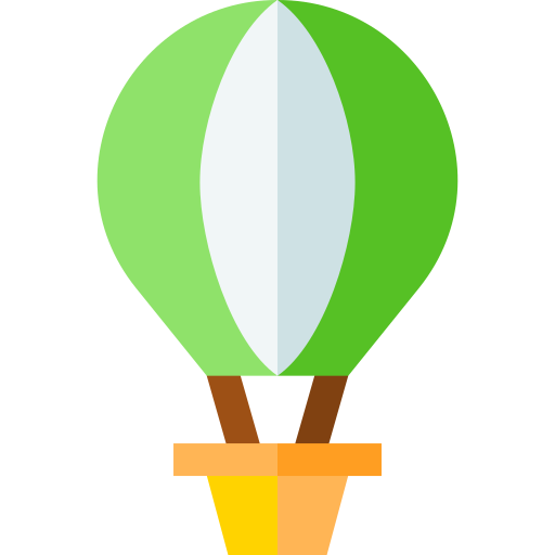 Hot air balloon Basic Straight Flat icon