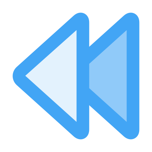 Fast backward Generic Blue icon