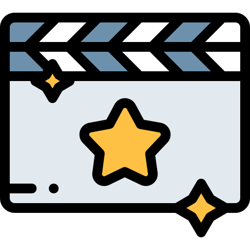 Clapperboard Detailed Rounded Lineal color icon