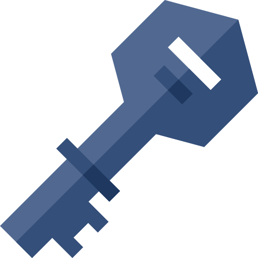 Door Key Basic Straight Flat Icon