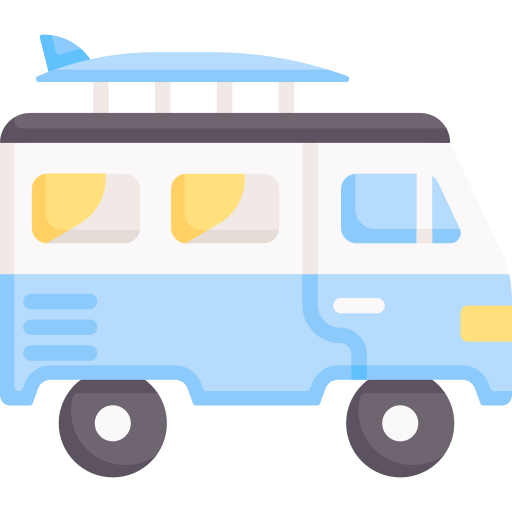 Surf van - Free transport icons