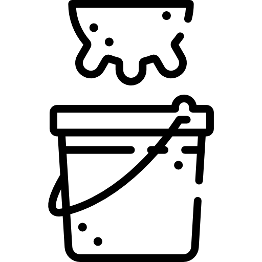 bucket full of water clipart black