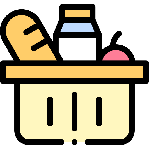 Food basket Detailed Rounded Lineal color icon