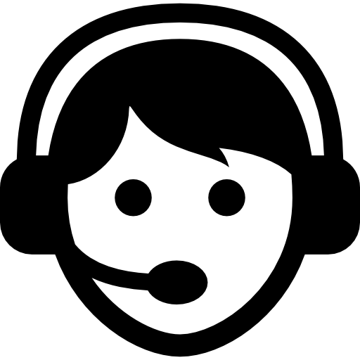 Call center worker with headset free icon