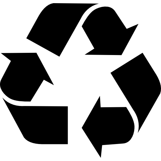 Triangular arrows sign for recycle free icon