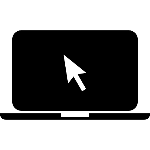 Mouse pointer arrow on laptop black screen free icon