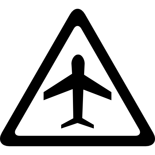 Señal triangular de tráfico del aeropuerto de un avión | Icono Gratis