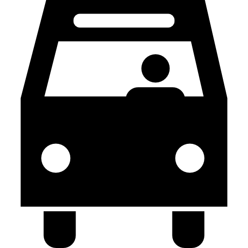 frente de autobús con conductor icono gratis