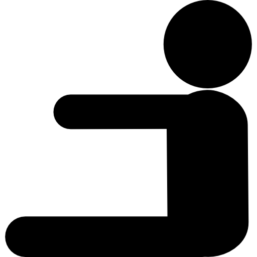 silueta de hombre desde la vista lateral practicando la postura del ejercicio sentado con las piernas y los brazos extendidos al frente icono gratis